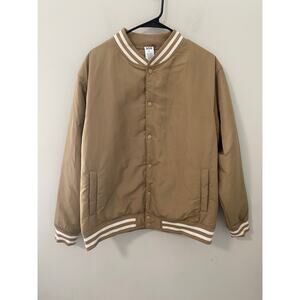 New DSG Men's Varsity Jacket, Water Repellent, Warm Stone Size Large